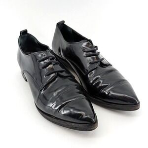 Spada Milano Black Pointed-Toe Lace-Up Shoes – Made in Italy